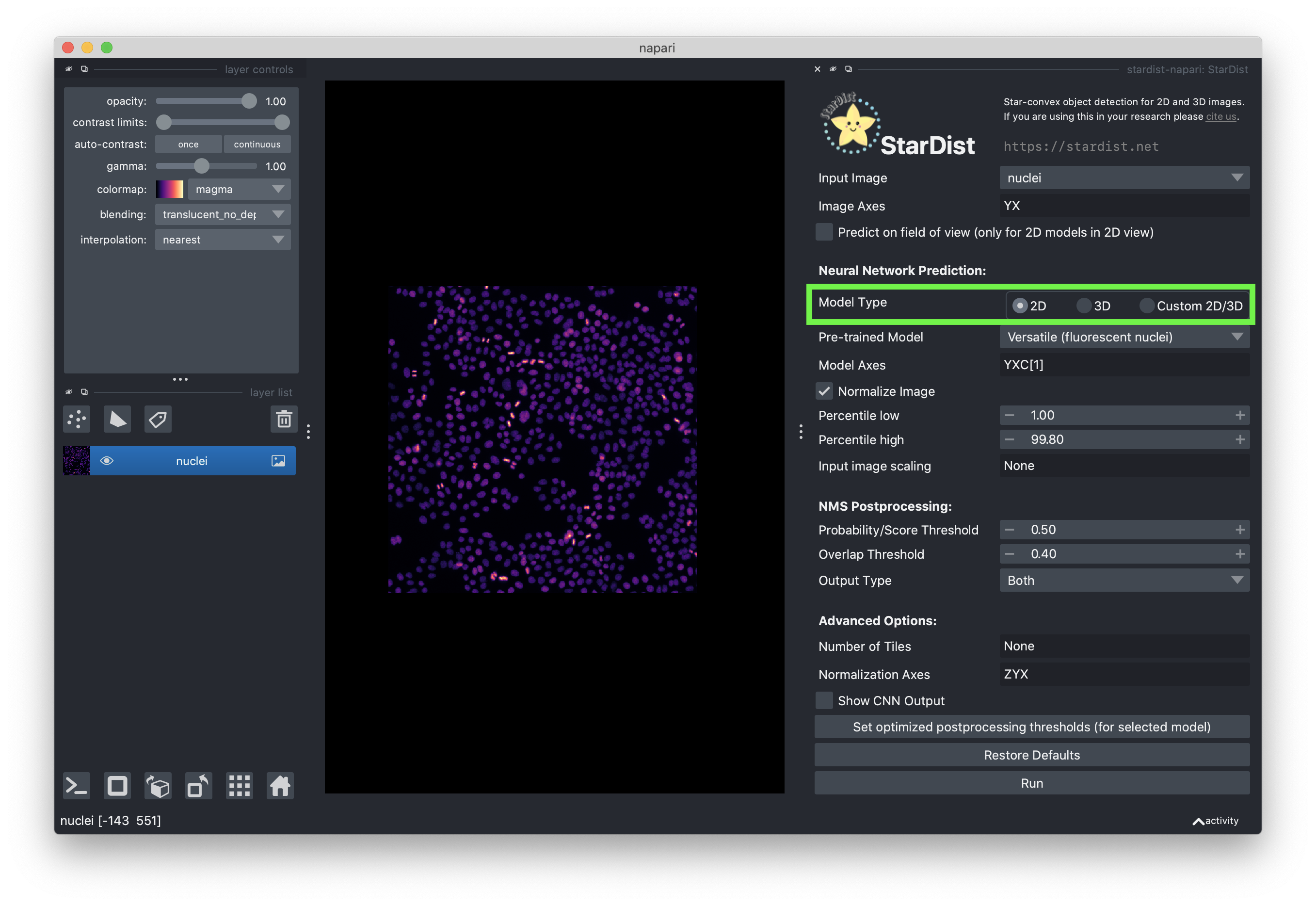 select the 2D model